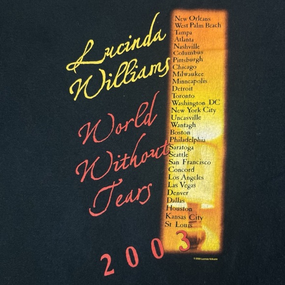 Vintage Lucinda Williams T Shirt World Without Years 2003 Concert Tee Anvil XL - Picture 13 of 16
